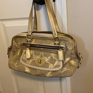 Gold coach linen bag